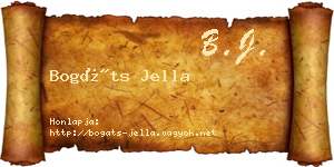 Bogáts Jella névjegykártya